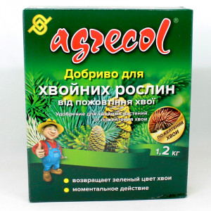 Добриво Agrecol для хвойних рослин від пожовтіння хвої / 1,2 кг